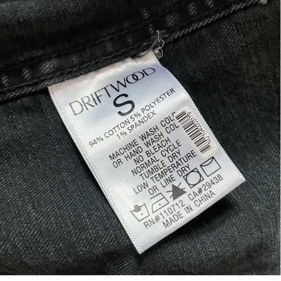 driftwood embroidered jean jacket Aztec design faux collar free people RTL $395 - Picture 11 of 13